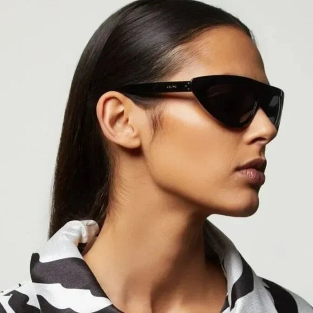 New! Celine CL40261I 01A Glossy Black Sunglasses, Authentic